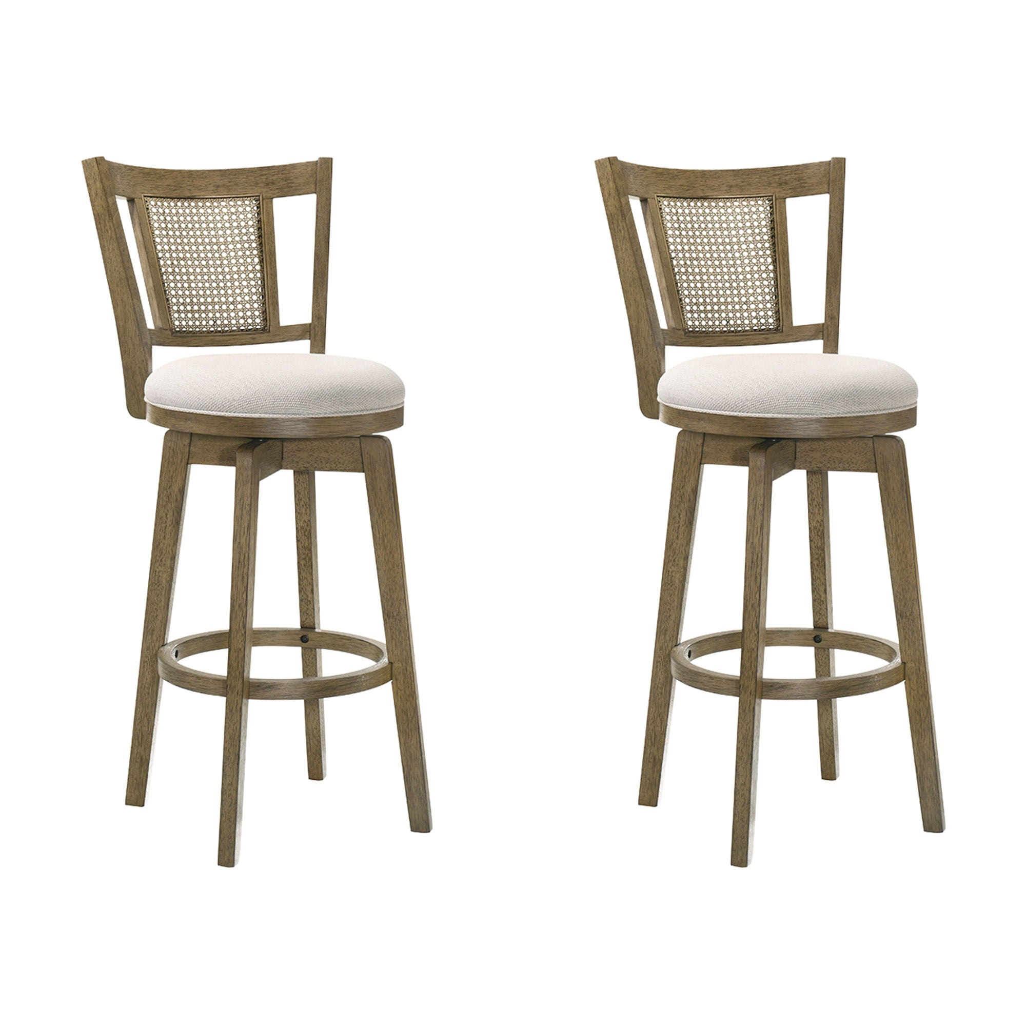 Isla - 26" Putty Brown Counter Height Rubberwood Swivel Barstool