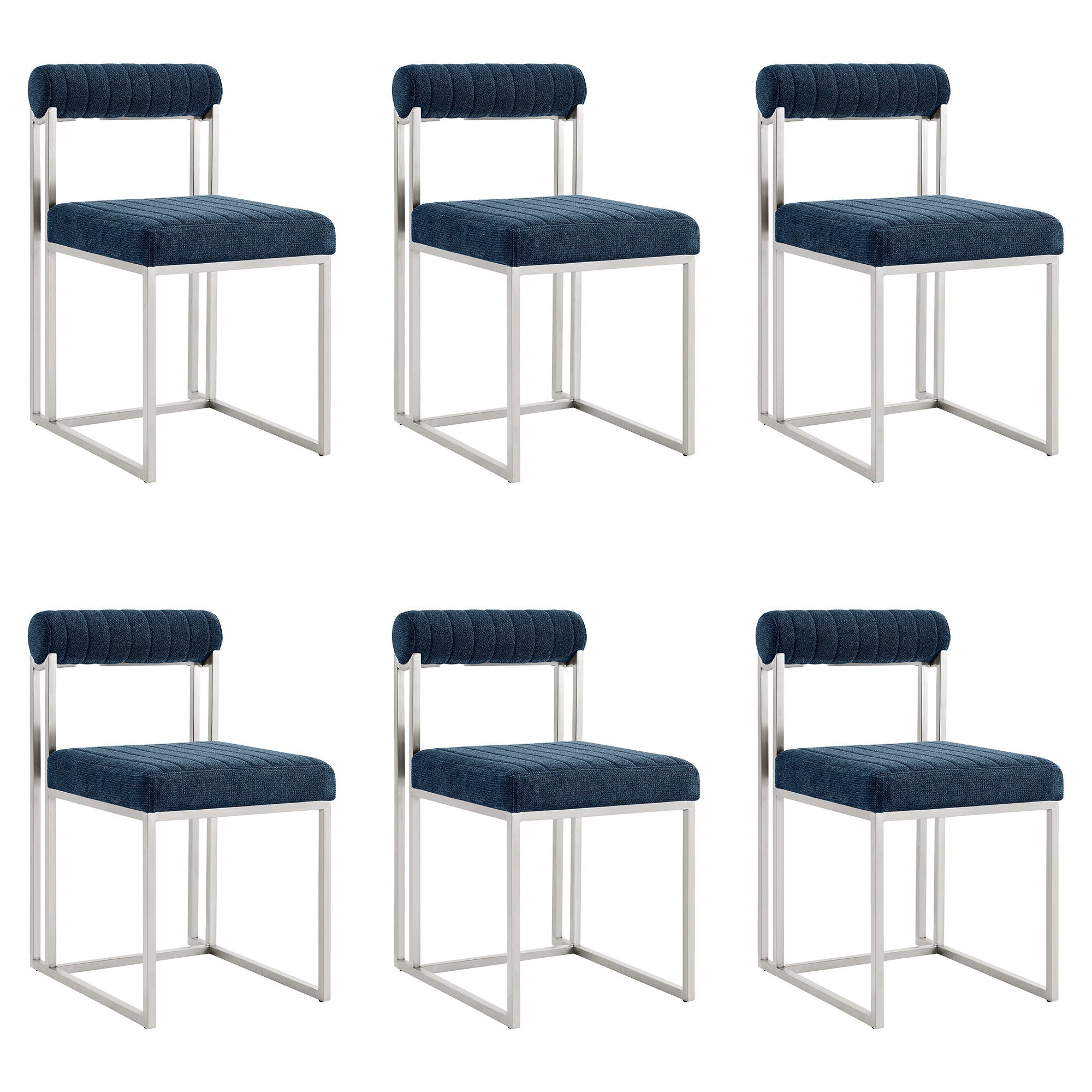 Anastasia - Dining Room Chair Set With Brushed Silver Frame