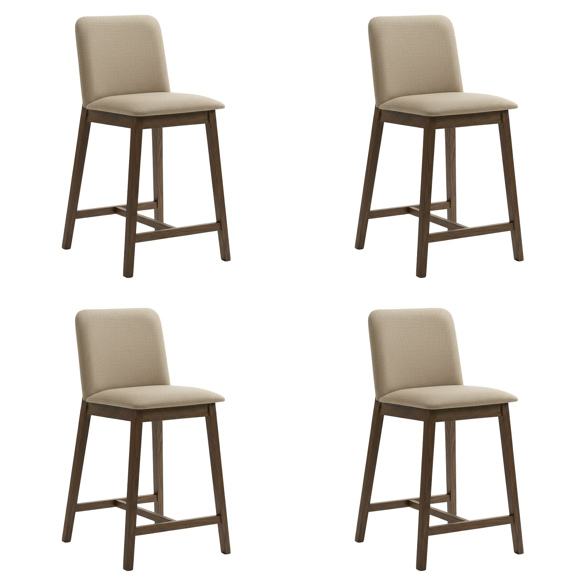 Allin - Upholstered Wood Counter Height Barstool