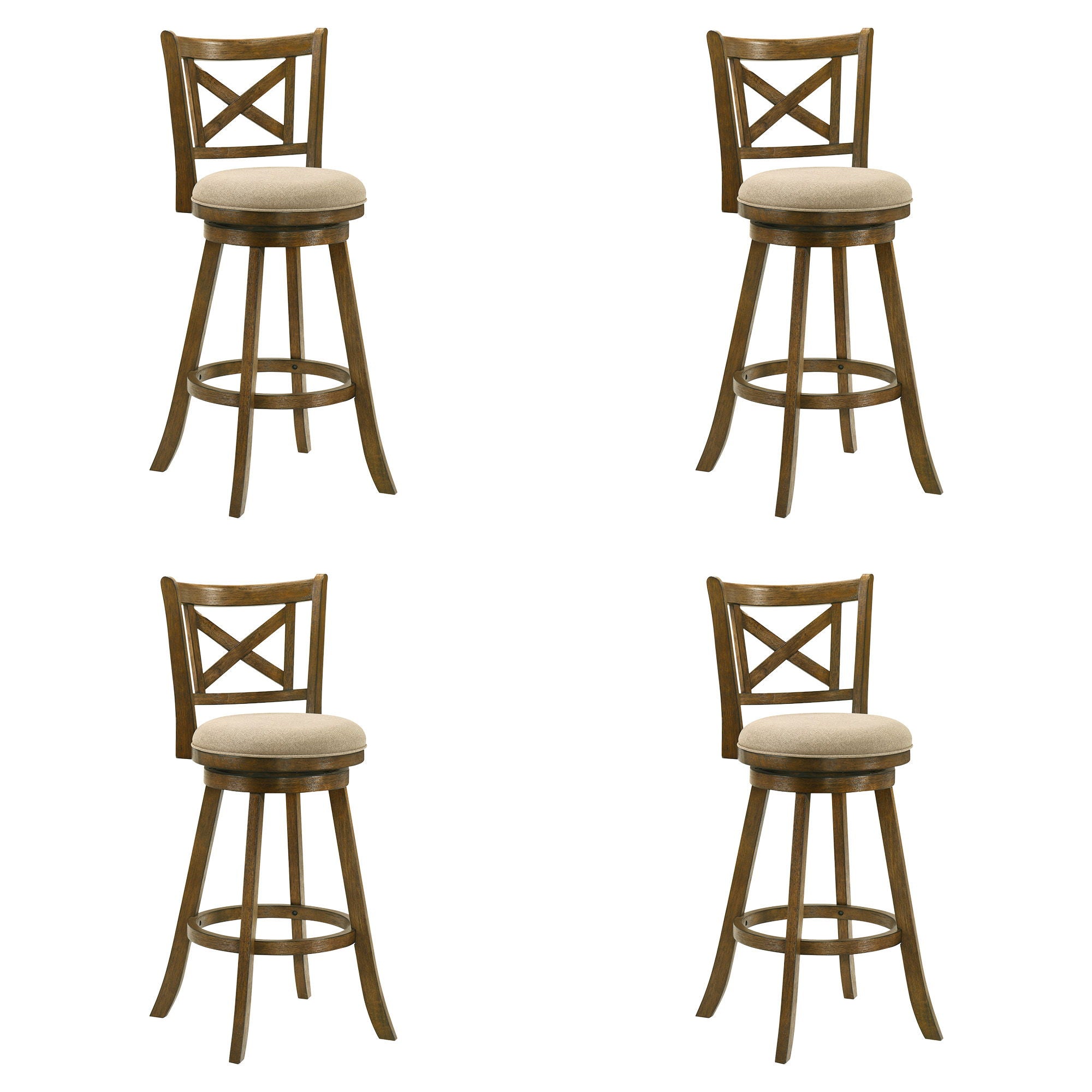 Kodi - Modern Farmhouse Swivel Wood Bar Height Kitchen Bar Stool