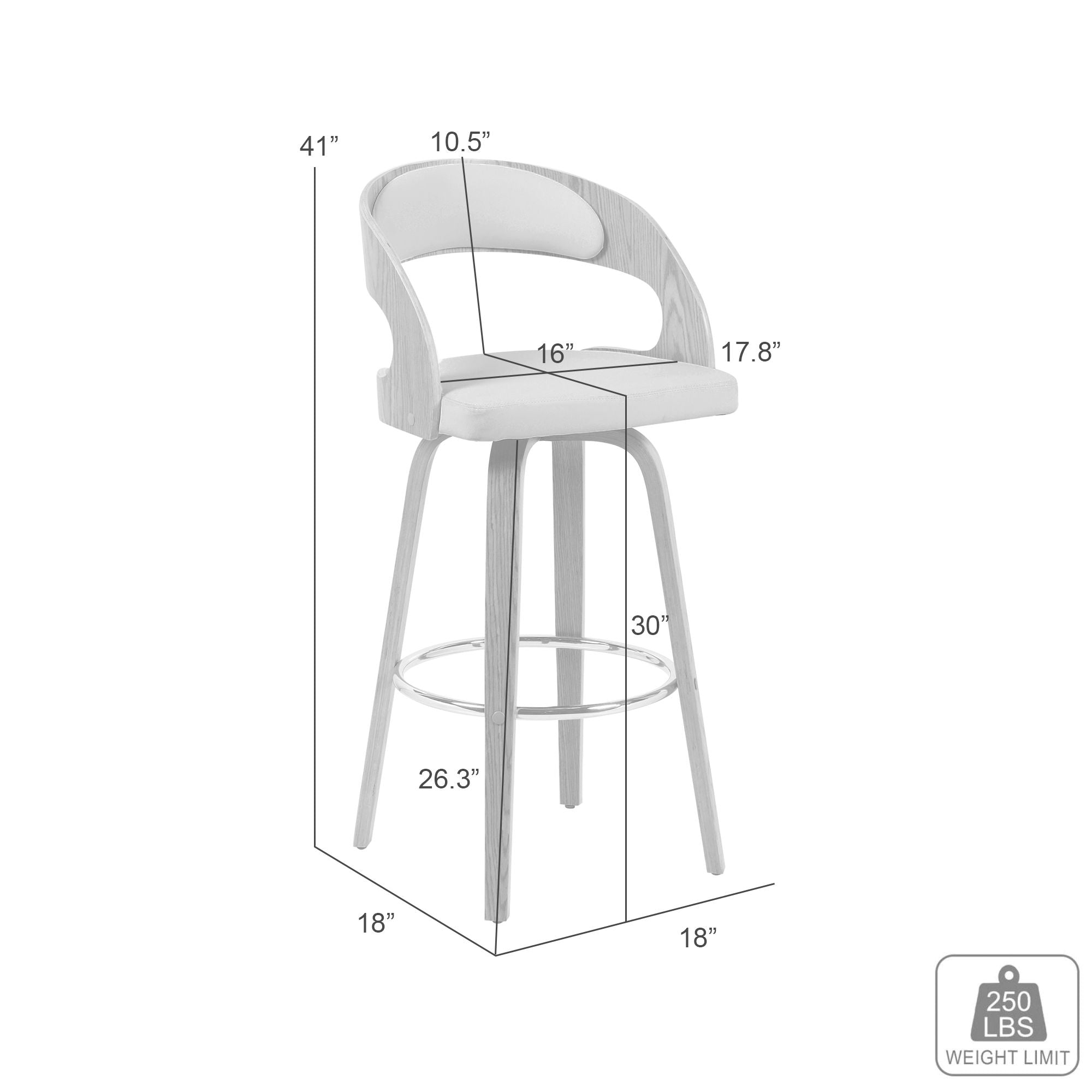 Shelly - 30" Bar Height Swivel Bar Stool