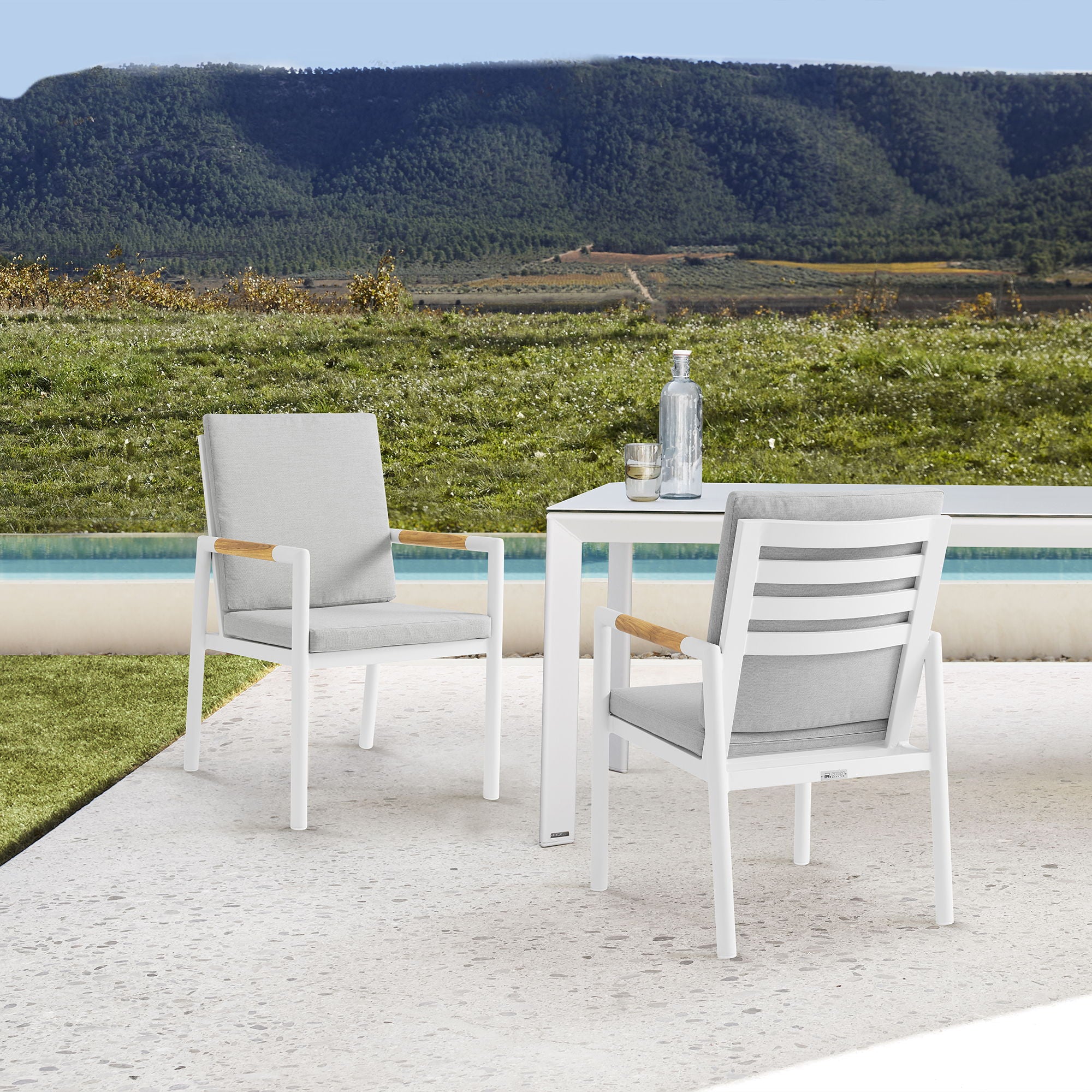 Royal - Aluminum And Teak Outdoor Dining Chair (Set of 2)