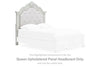 Montelaine - Queen Upholstered Panel Headboard - Antique White