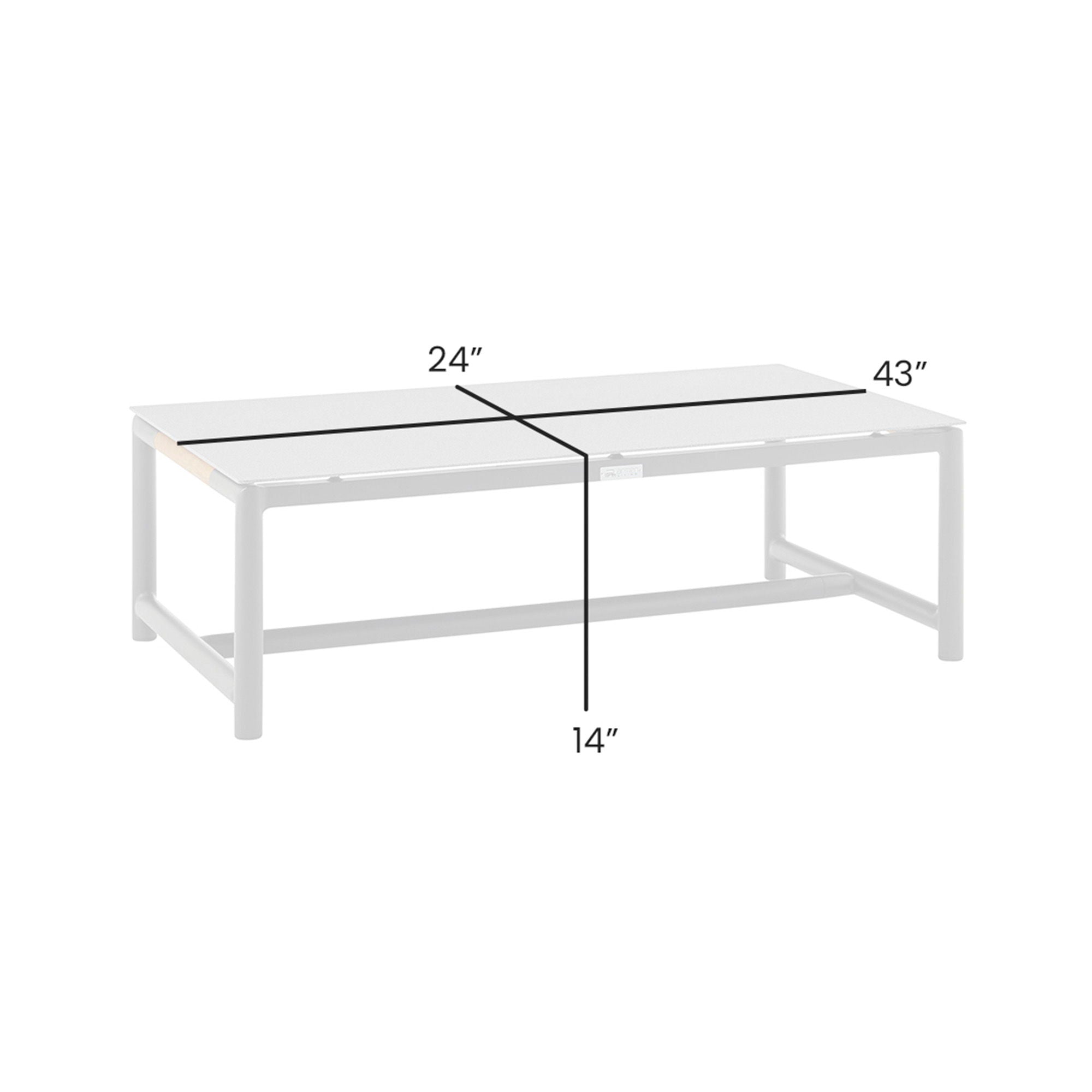 Crown - Aluminum And Teak Wood Outdoor Coffee Table - Black