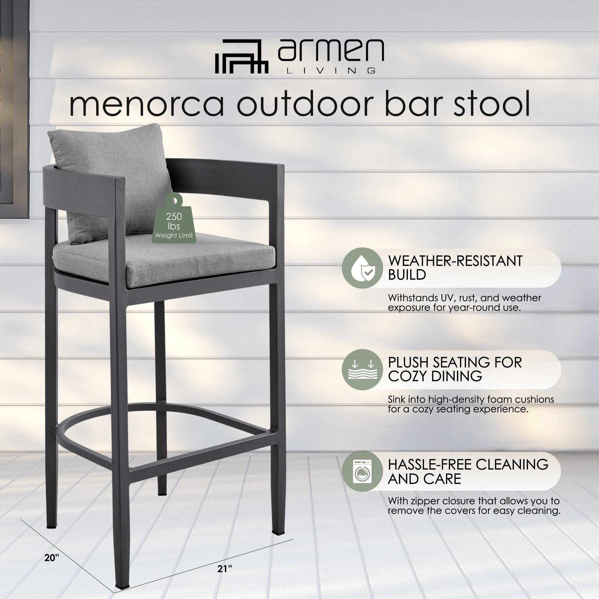 Menorca - Outdoor Patio Bar Stool Set