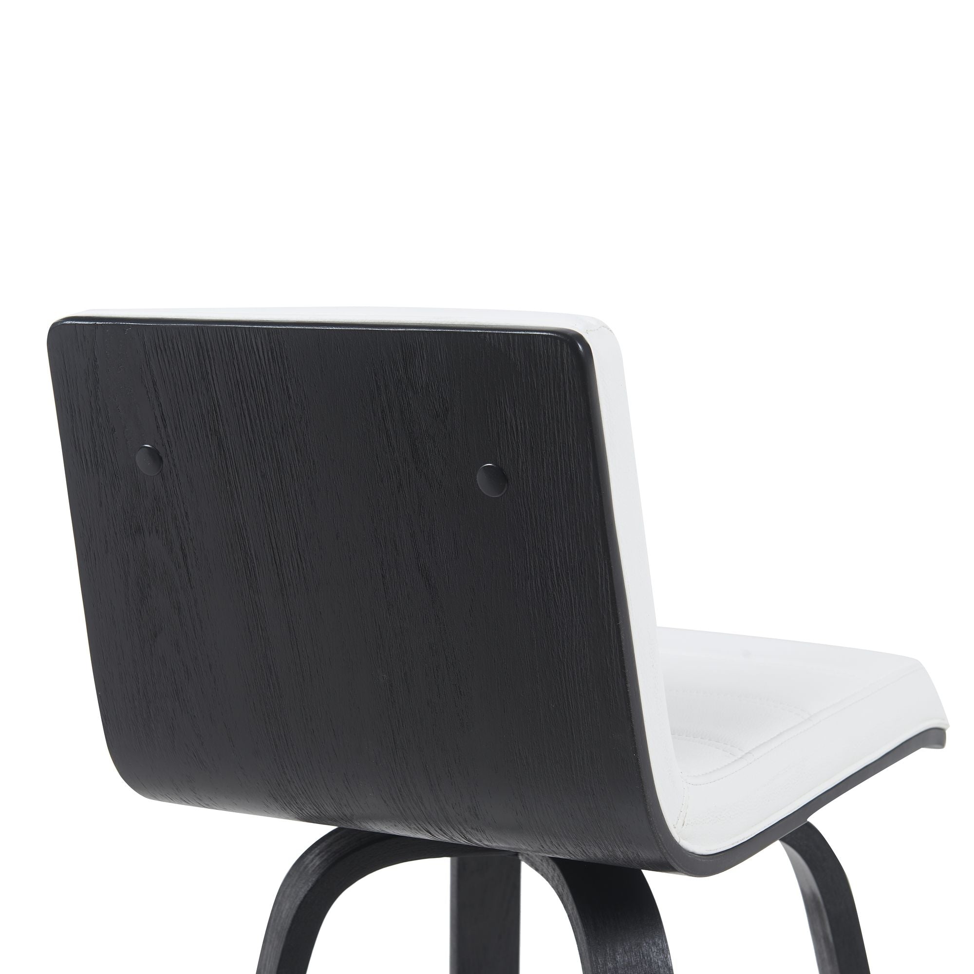 Vienna - Modern Swivel Bar Height Stool - Black Brushed Wood Frame