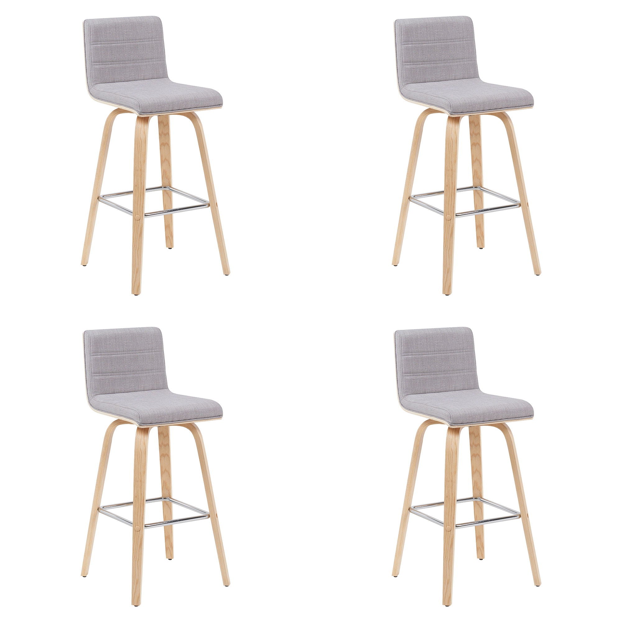 Vienna - Modern Swivel Bar Height Stool - Patterned Oak Wood Frame
