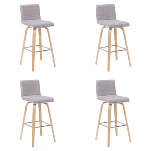 Vienna - Modern Swivel Bar Height Stool - Patterned Oak Wood Frame