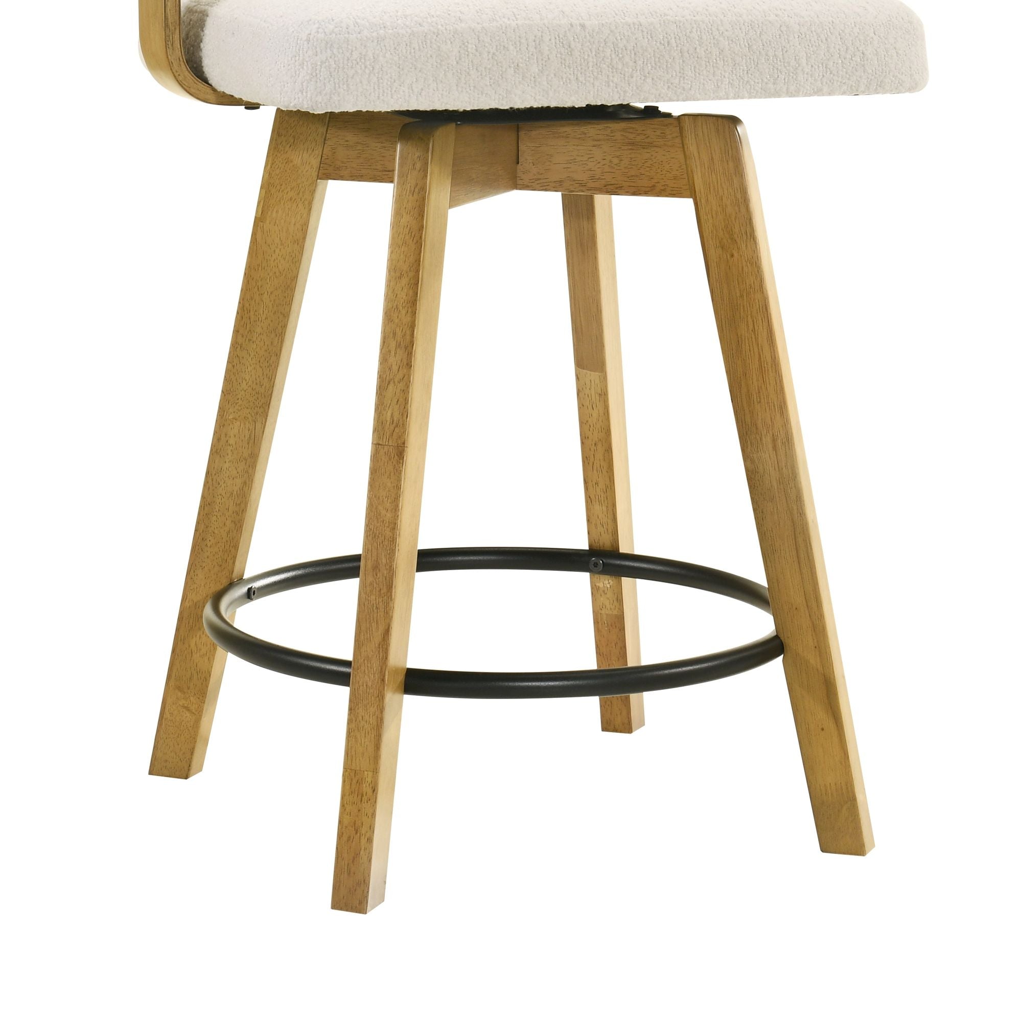 Callah - Contemporary Natural Wood Counter Height Kitchen Bar Stool