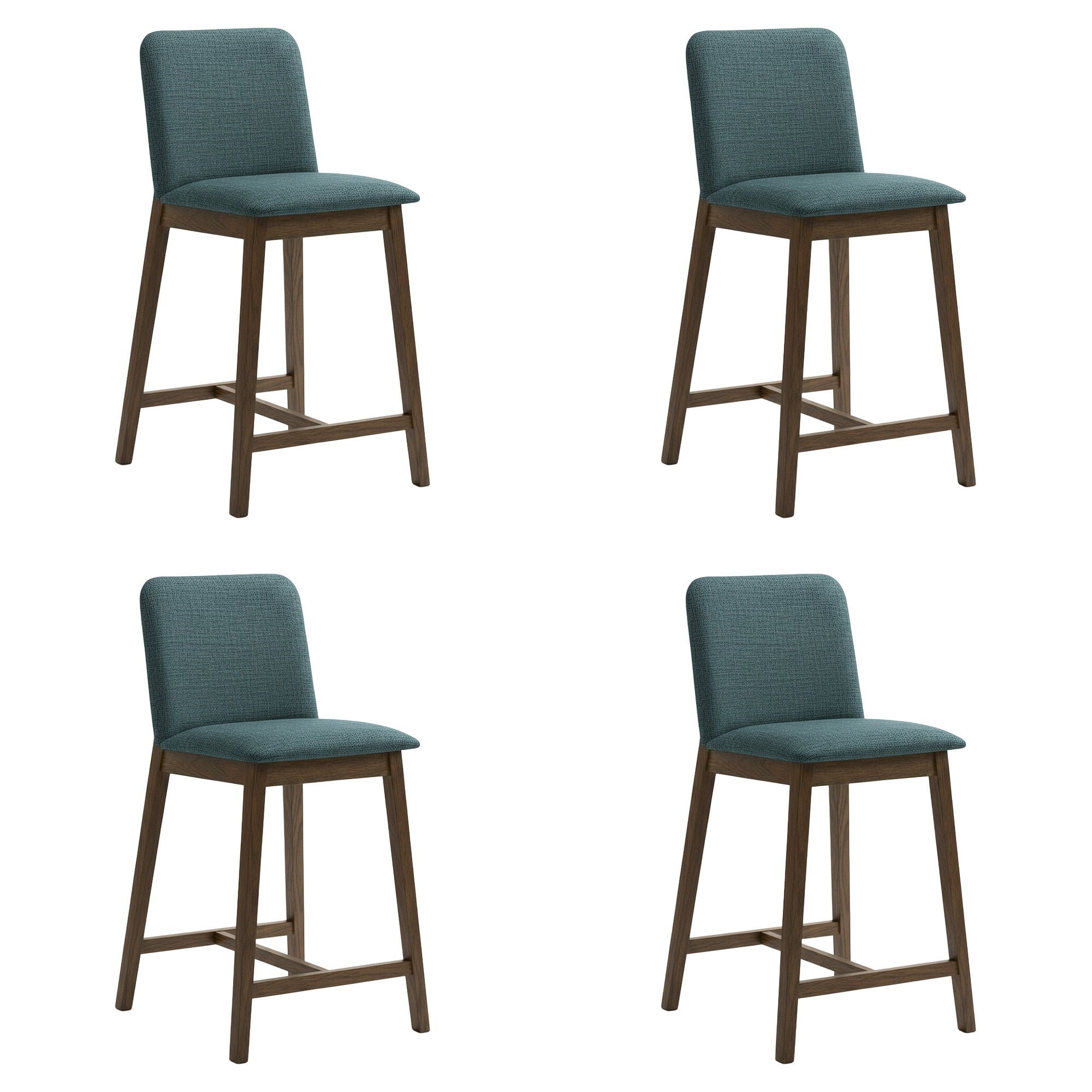 Allin - Upholstered Wood Counter Height Barstool