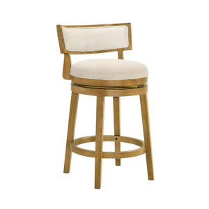 Noely - Modern Farmhouse Swivel Wood Counter Height Kitchen Bar Stool