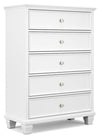 Fortman - Five Drawer Chest - White