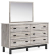 Vessalli - Dresser And Mirror - Gray