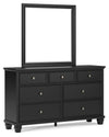 Lanolee - Dresser And Mirror - Black