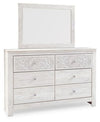 Paxberry - Dresser, Mirror - Medallion Drawer Pulls - Whitewash