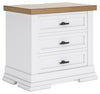 Ashbryn - Three Drawer Night Stand - White / Natural