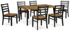 Blondon - Rectangular Drm Table Set (Set of 7) - Brown / Black