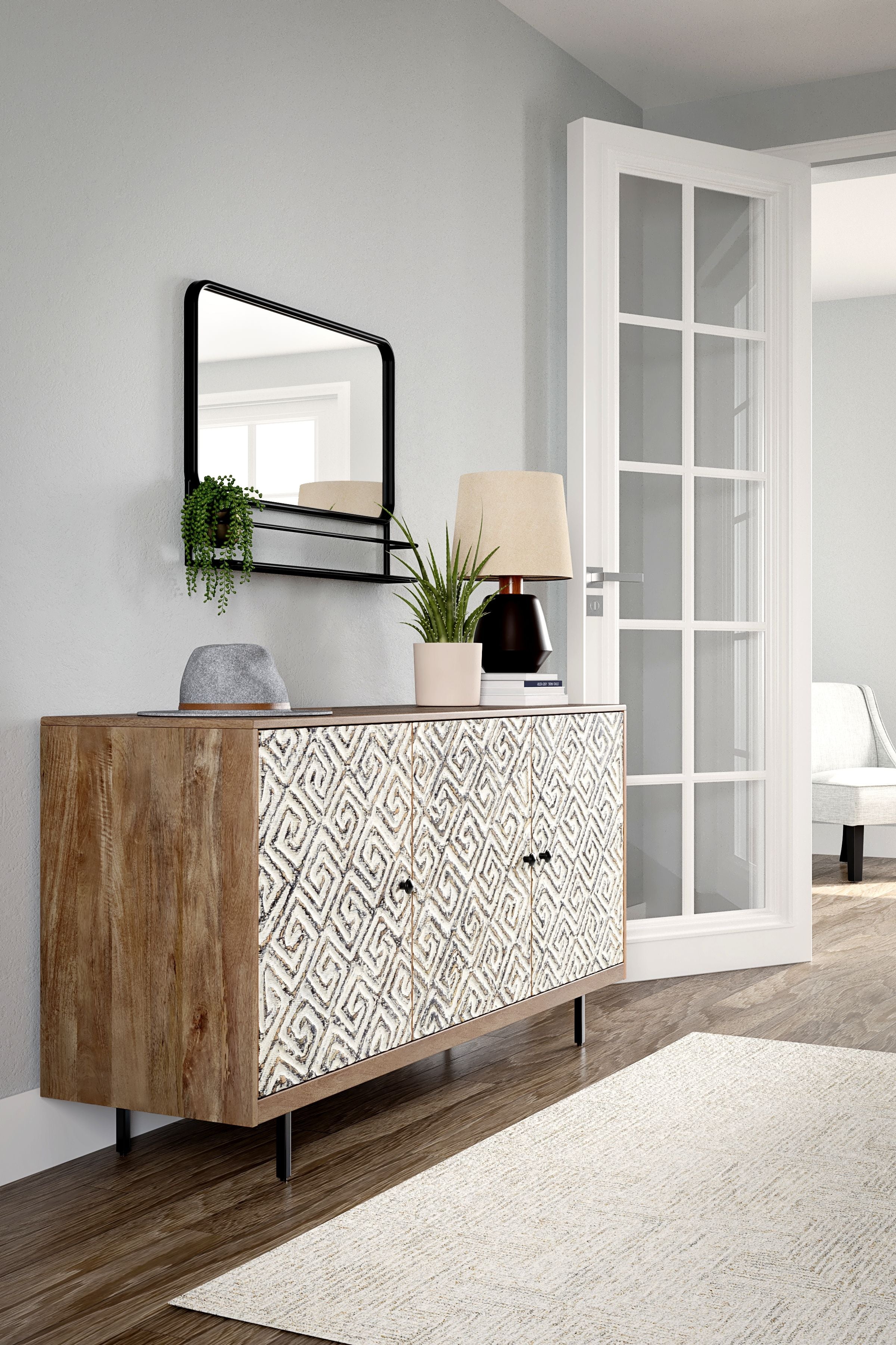 Kerrings - Accent Cabinet - Brown / Black / White