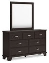 Covetown - Dresser And Mirror - Dark Brown