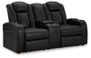 Caveman Den - Power Reclining Loveseat with Console/ Adj Hdrst - Midnight