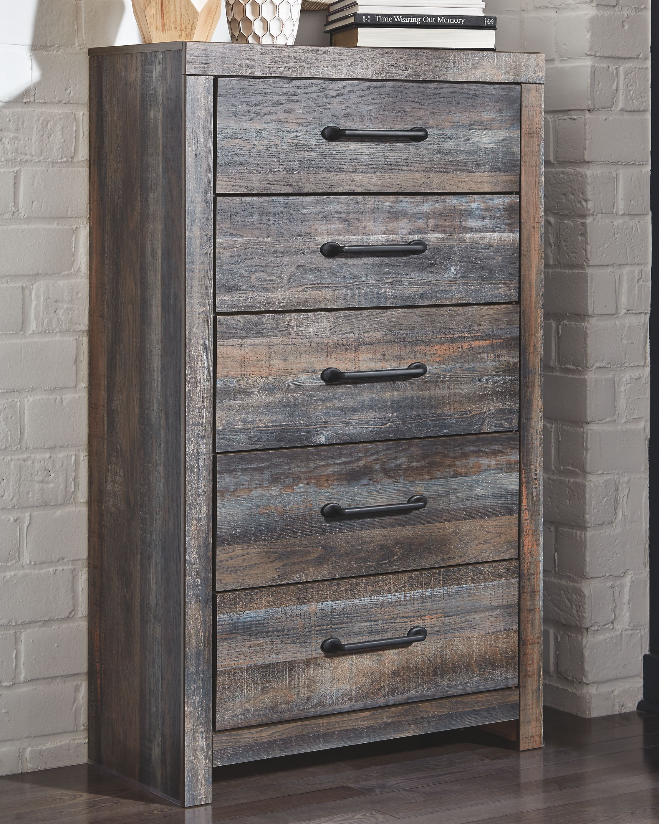 Drystan - Five Drawer Chest - Brown / Beige