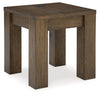 Rosswain - Square End Table - Warm Brown