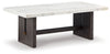 Burkhaus - Rectangular Cocktail Table - White / Dark Brown