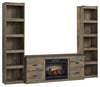 Trinell - 3-Piece Entertainment Center With Electric Fireplace - Brown