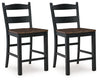 Valebeck - Barstool (Set of 2) - Black / Brown