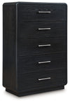 Rowanbeck - Five Drawer Chest - Black