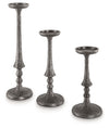 Eravell - Candle Holder Set (Set of 3) - Pewter Finish