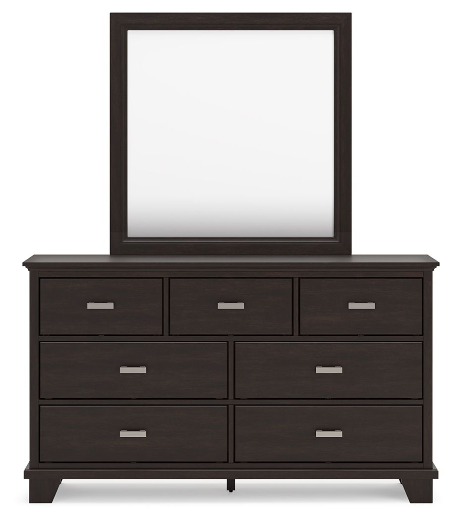Covetown - Dresser And Mirror - Dark Brown