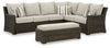 Brook Ranch - Sofa Sectional, Bench With Cushion (Set of 3) - Brown