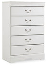 Anarasia - Five Drawer Chest - White