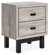 Vessalli - Two Drawer Nightstand - Black / Gray