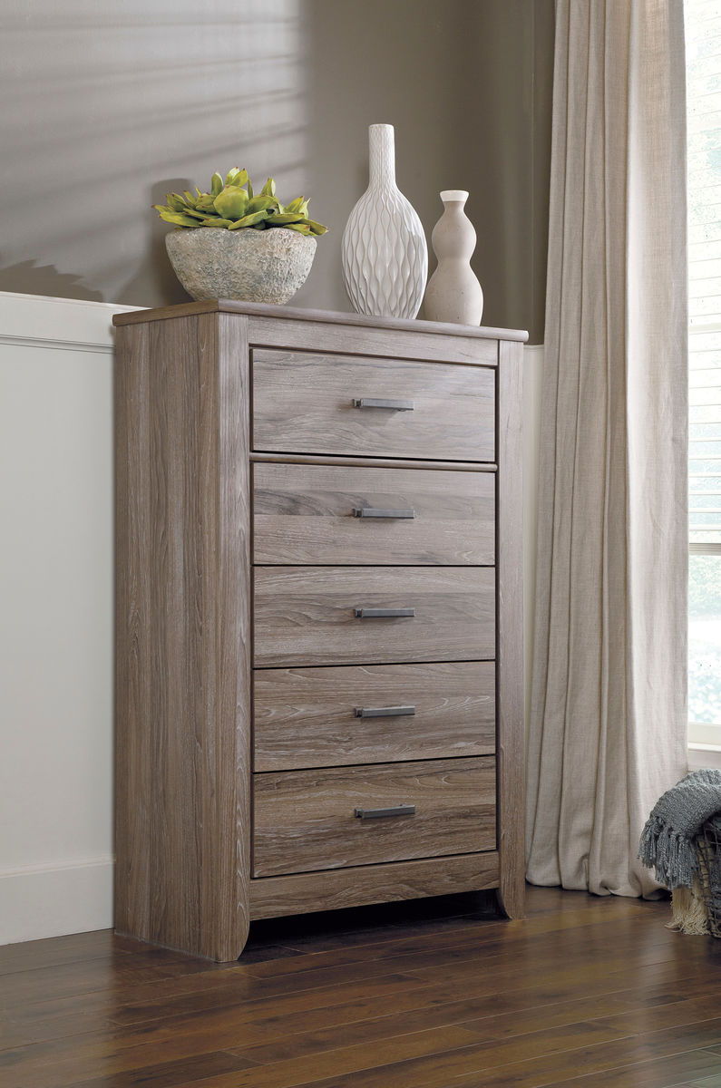 Zelen - Warm Gray - Five Drawer Chest